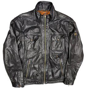 Hugo Boss Lamb Leather Jacket Motorcycle GR-Joetze Black Small